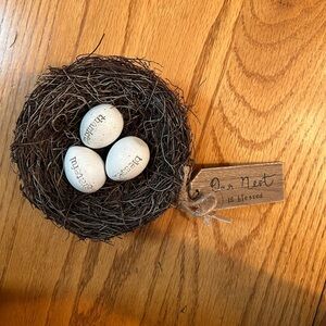 Decorative Nest with Eggs and Tag, NWOT